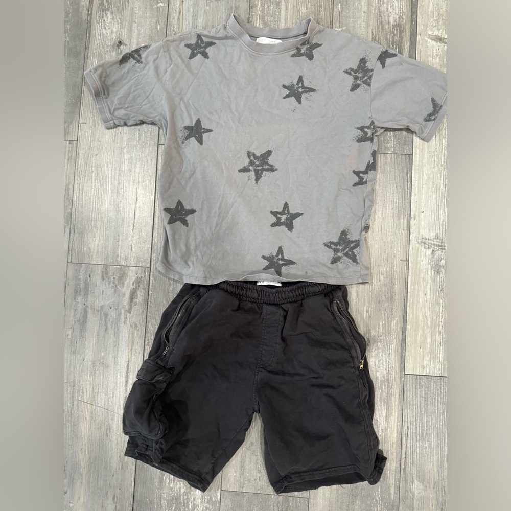 [read desc] Zara Kids Shirt and Shorts Set. Size 11-12,13-14. Worn.